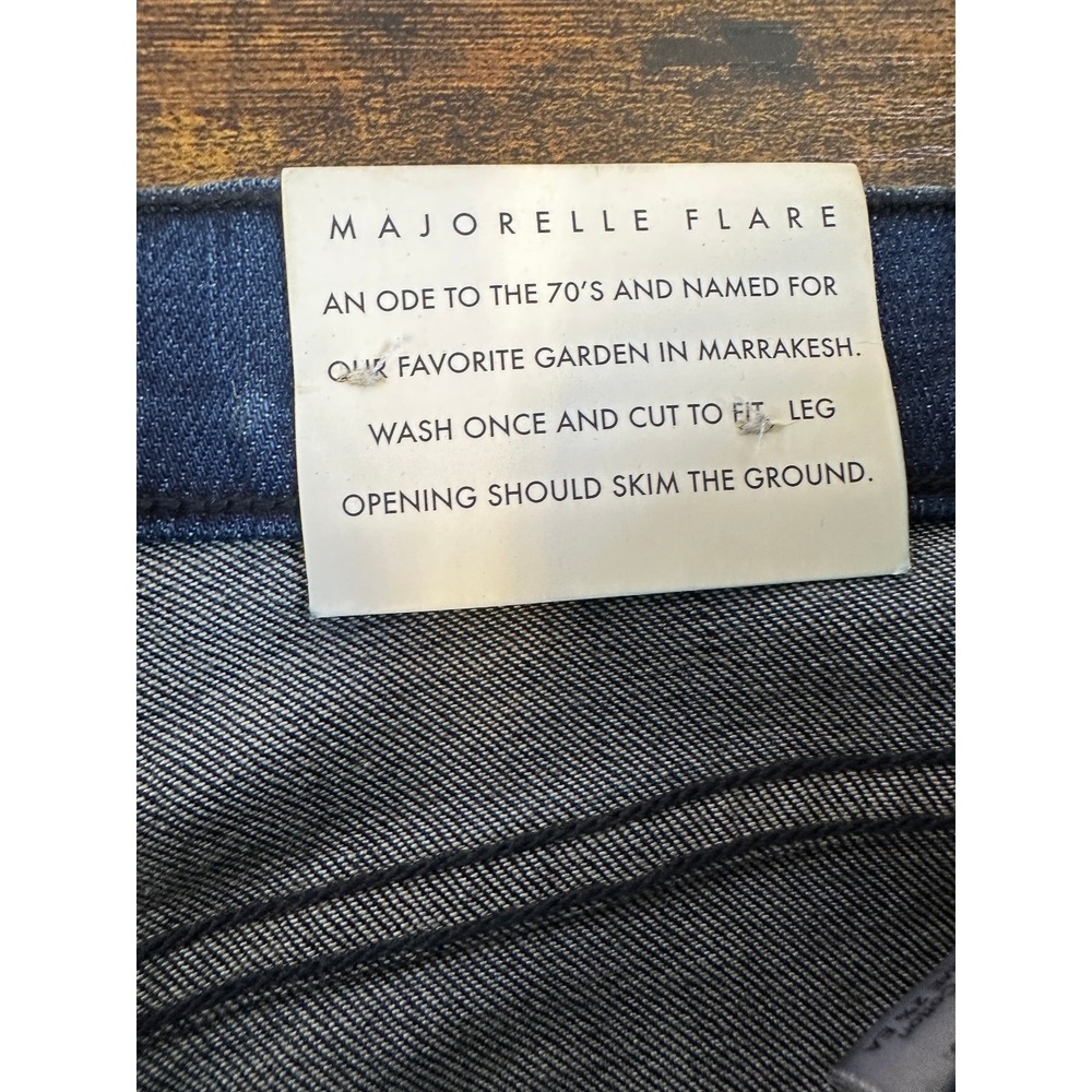 McGuire Majorelle Flare Jeans Dark Wash Raw Hem Size 28 NWOT Stretch 70's Style - Picture 9 of 15